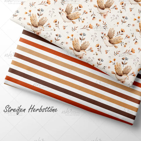 French Terry Streifen Herbsttöne (Bio)