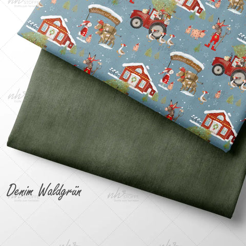 French Terry Weihnacht auf dem Land