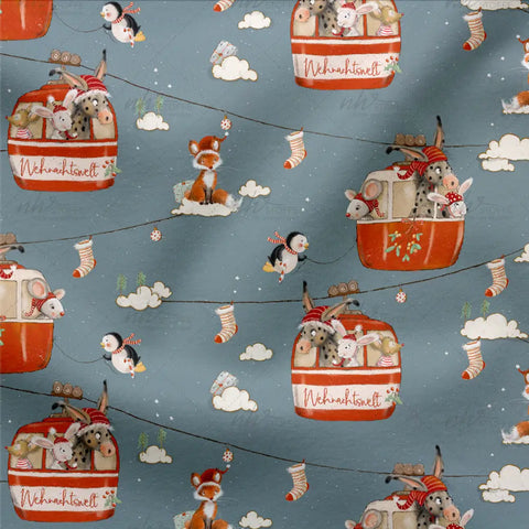 French Terry Weihnachtliche Gondelfahrt Dunkel