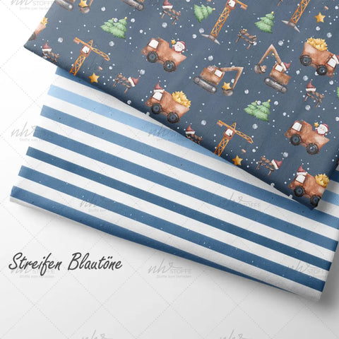 French Terry Weihnachtsbaustelle Dunkel