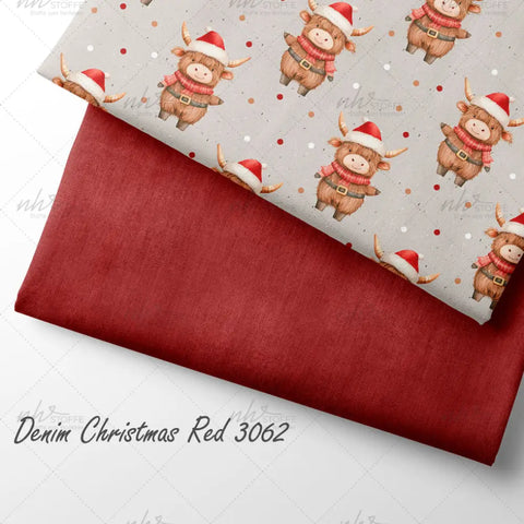 French Terry Weihnachtsbüffel Hell 3059 (Bio)