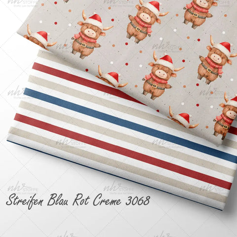 French Terry Weihnachtsbüffel Hell 3059 (Bio)