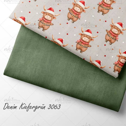 French Terry Weihnachtsbüffel Hell 3059 (Bio)