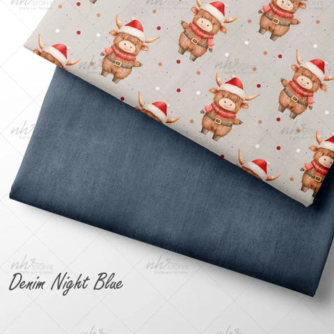 French Terry Weihnachtsbüffel Hell 3059 (Bio)