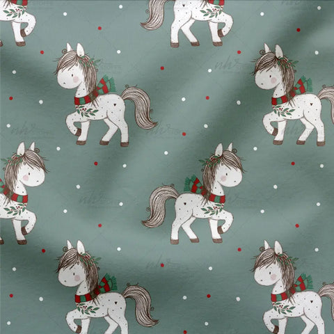 French Terry Weihnachtspferd Dotties 2990 (Bio)