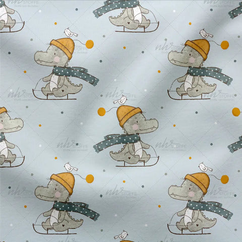 French Terry Winter Kroko 2983 (Bio)