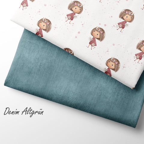 French Terry Denim Altgrün (Bio)