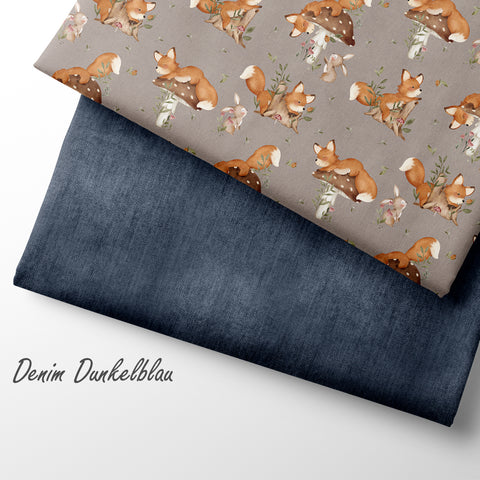 French Terry Denim Dunkelblau (Bio)