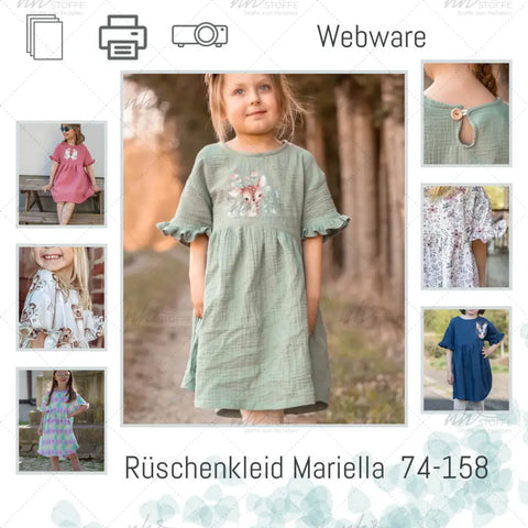 Gewerbelizenz zum Schnittmuster Rüschenkleid Mariella Webware