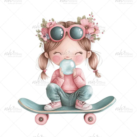 Glassticker Cool Skater Girl Größe M