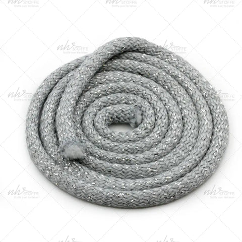 Glitzerkordel 7 mm Grau oder Gold