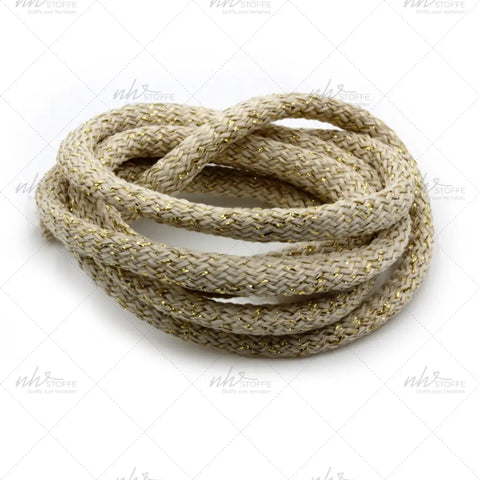 Glitzerkordel 7 mm Grau oder Gold