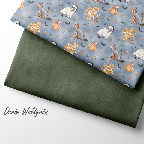 French Terry Denim Waldgrün (Bio)