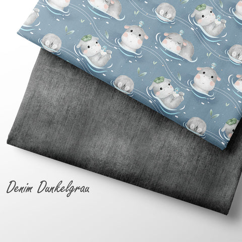 French Terry Denim Dunkelgrau (Bio)