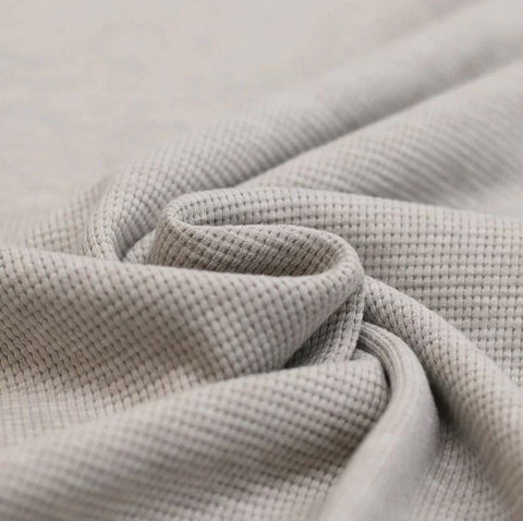 Waffelstrick (Waffeljersey) Hell Beige Melange