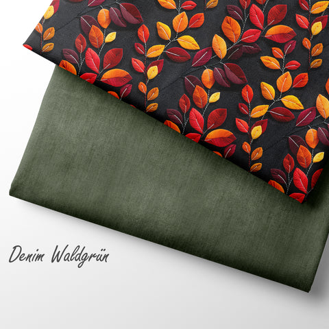 French Terry Denim Waldgrün (Bio)