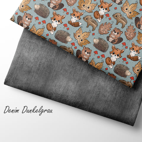 French Terry Denim Dunkelgrau (Bio)