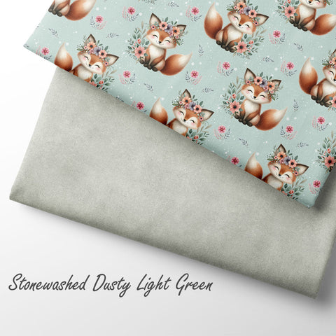 French Terry Stonewashed Dusty Light Green (Bio)