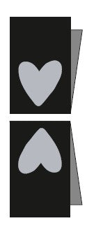 Weblabels Herz Schwarz Glitzer 4er Set