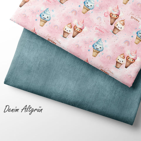French Terry Denim Altgrün (Bio)
