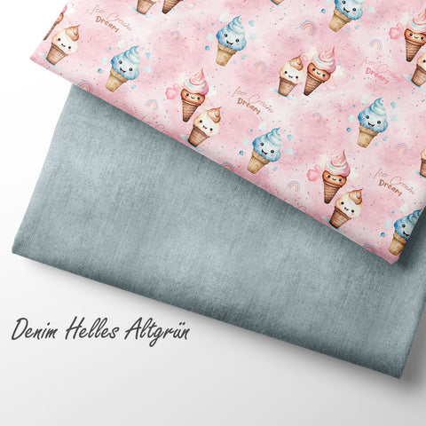 Jerseystoff Denim Helles Altgrün