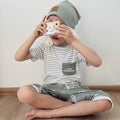 Jerseystoff Ciao Kakao Streifen