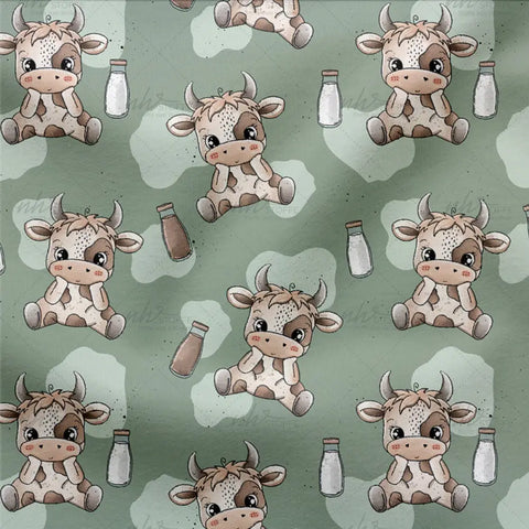 Jersey Stoff Schokokuh Grün 3078 (Bio)