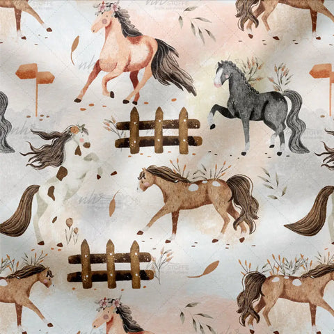 Jerseystoff Horse Love (Swirl)