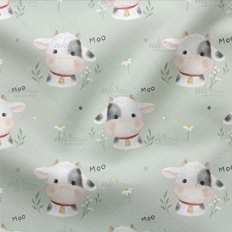 Jerseystoff Little Moo Grün