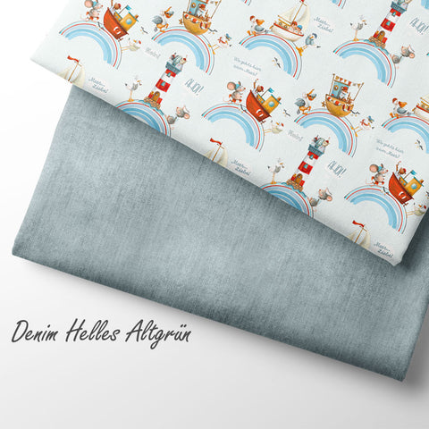 Jerseystoff Denim Helles Altgrün