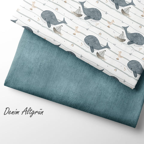 French Terry Denim Altgrün (Bio)