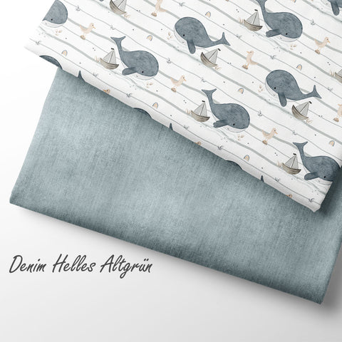 Jerseystoff Denim Helles Altgrün