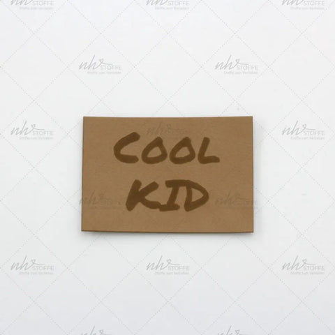 Kunstleder Label Cool Kid Ocker 3,5 x 5cm