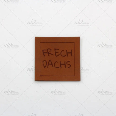 Kunstleder Label Frechdachs 4 x 4 cm