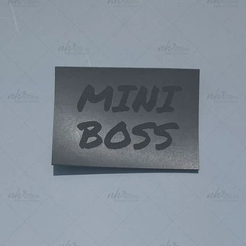 Kunstleder Label Mini Boss Schwarz 5 x 3,5 cm