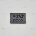 Kunstleder Label Mini Boss Schwarz 5 x 3,5 cm