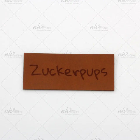 Kunstleder Label Zuckerpups 6 x 2,5cm