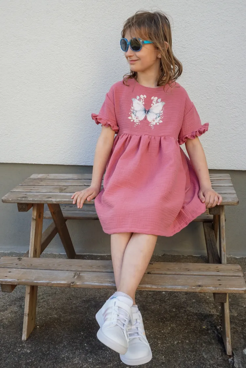Gewerbelizenz zum Schnittmuster Rüschenkleid Mariella Webware