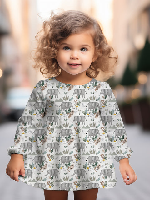 Jerseystoff Ellie Elefant Weiß (Bio)