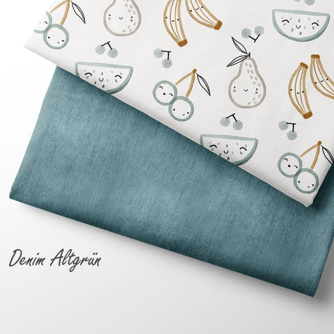 French Terry Denim Altgrün (Bio)