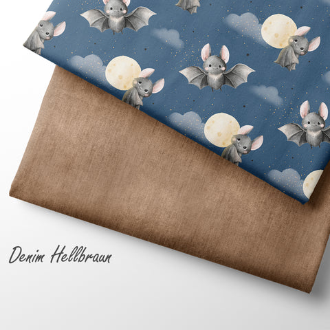 French Terry Little Bat Blue (Bio)