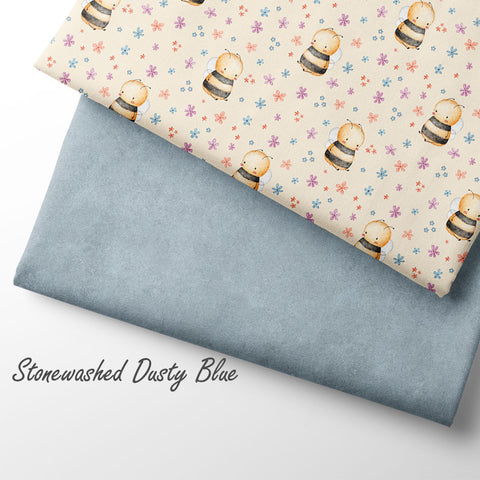 Jersey Stoff Stonewashed Dusty Blue (Bio) VORBESTELLUNG