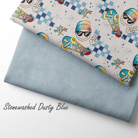 Jersey Stoff Stonewashed Dusty Blue (Bio) VORBESTELLUNG