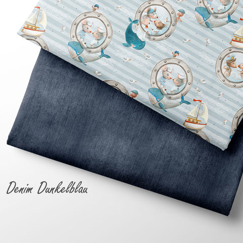 Jerseystoff Denim Dunkelblau