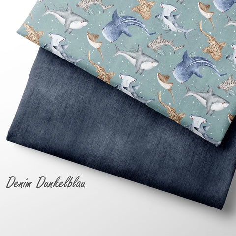 Jerseystoff Denim Dunkelblau