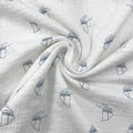 Musselin Double Gauze Sailing Boats White