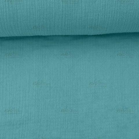 Musselin Double Gauze Sea Blue