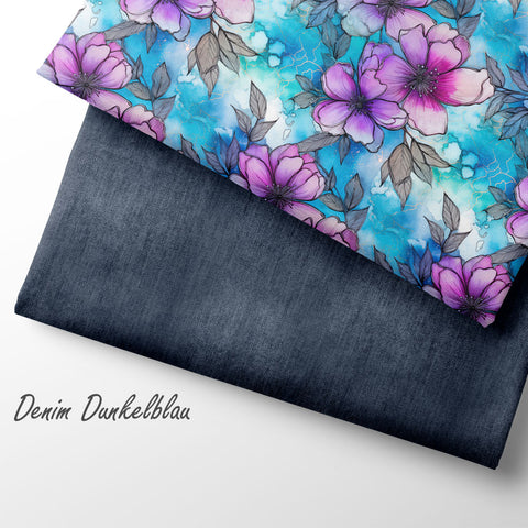 Jerseystoff Denim Dunkelblau