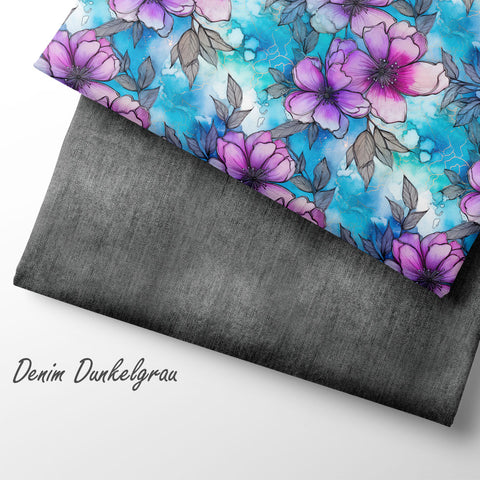 French Terry Denim Dunkelgrau (Bio)