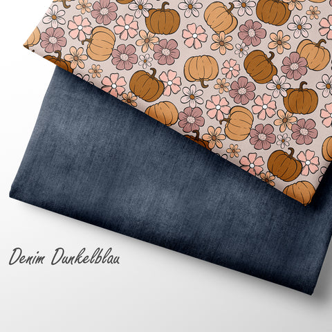 French Terry Pumpkin Flowers Neutral (Bio) VORBESTELLUNG